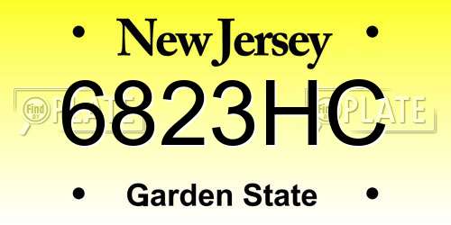 6823HC New Jersey License Plate
