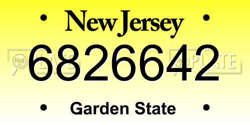 6826642 New Jersey License Plate