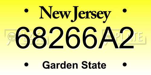 68266A2 New Jersey License Plate