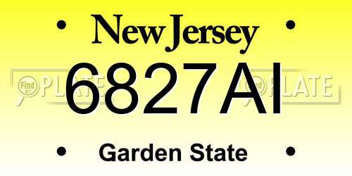 6827AI New Jersey License Plate