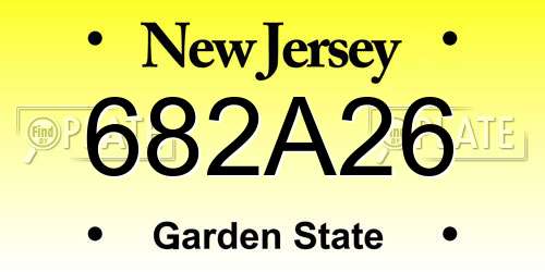 682A26 New Jersey License Plate
