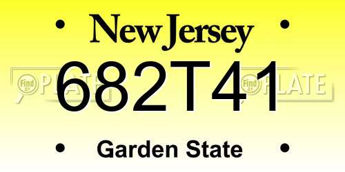 682T41 New Jersey License Plate