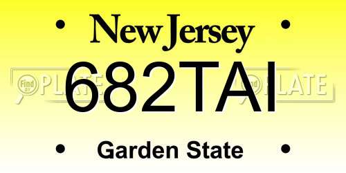 682TAI New Jersey License Plate