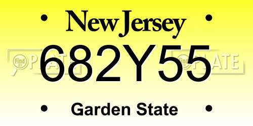682Y55 New Jersey License Plate