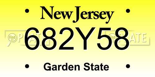 682Y58 New Jersey License Plate