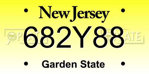 682Y88 New Jersey License Plate