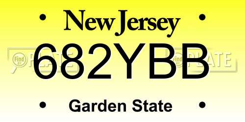682YBB New Jersey License Plate