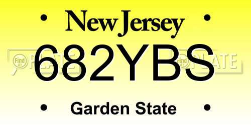 682YBS New Jersey License Plate