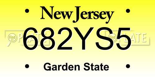 682YS5 New Jersey License Plate
