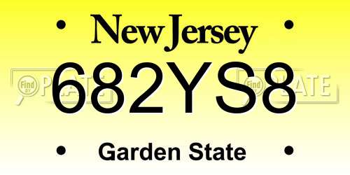 682YS8 New Jersey License Plate