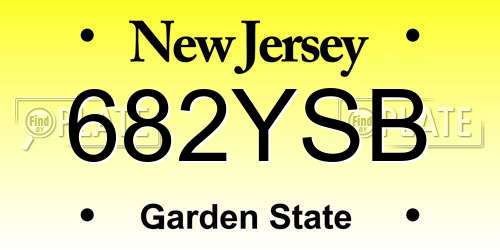682YSB New Jersey License Plate