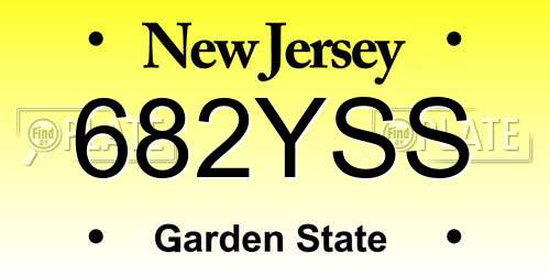 682YSS New Jersey License Plate