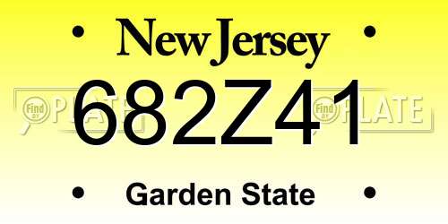 682Z41 New Jersey License Plate