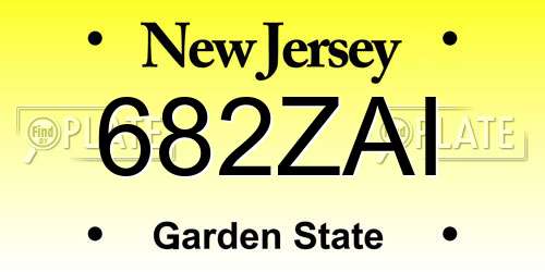 682ZAI New Jersey License Plate