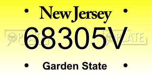 68305V New Jersey License Plate