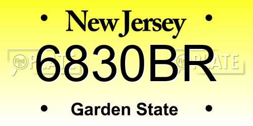 6830BR New Jersey License Plate