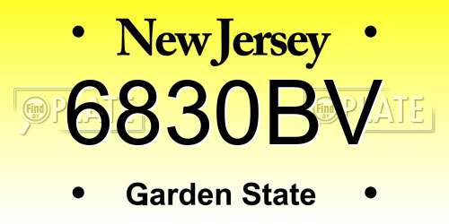 6830BV New Jersey License Plate