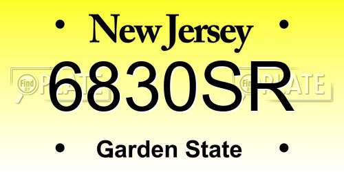 6830SR New Jersey License Plate