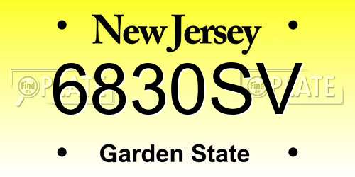 6830SV New Jersey License Plate