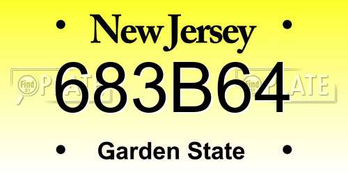 683B64 New Jersey License Plate