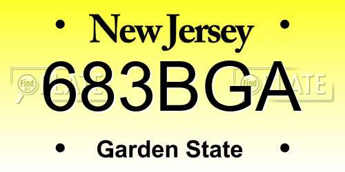 683BGA New Jersey License Plate