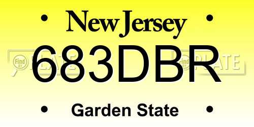 683DBR New Jersey License Plate