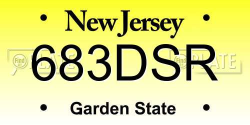 683DSR New Jersey License Plate