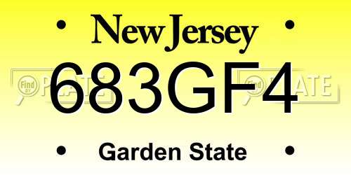 683GF4 New Jersey License Plate