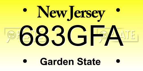 683GFA New Jersey License Plate