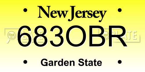 683OBR New Jersey License Plate