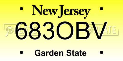 683OBV New Jersey License Plate