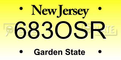 683OSR New Jersey License Plate