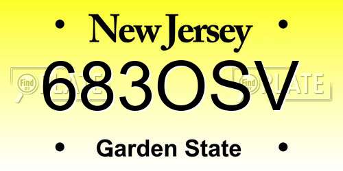 683OSV New Jersey License Plate