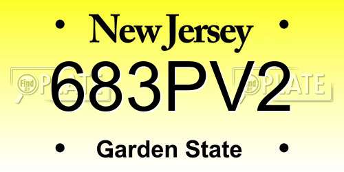 683PV2 New Jersey License Plate