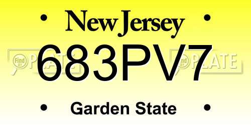 683PV7 New Jersey License Plate
