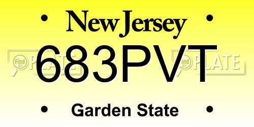 683PVT New Jersey License Plate