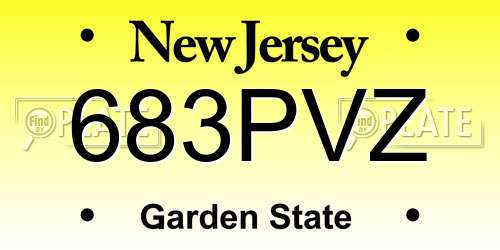 683PVZ New Jersey License Plate