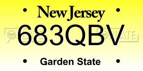 683QBV New Jersey License Plate
