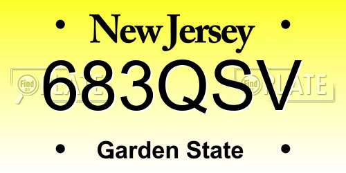 683QSV New Jersey License Plate