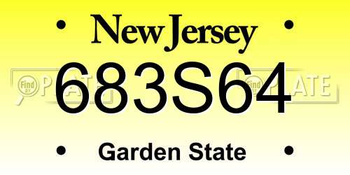 683S64 New Jersey License Plate