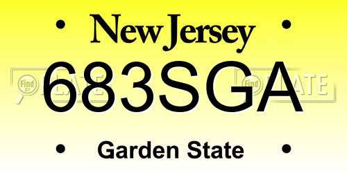 683SGA New Jersey License Plate
