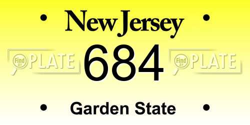 684 New Jersey License Plate