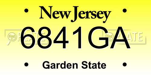 6841GA New Jersey License Plate