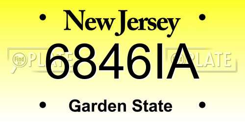 6846IA New Jersey License Plate