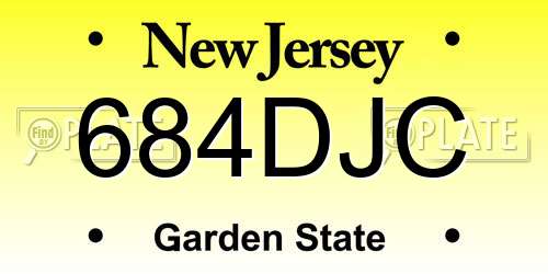 684DJC New Jersey License Plate