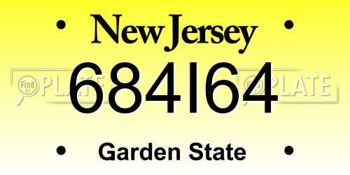 684I64 New Jersey License Plate