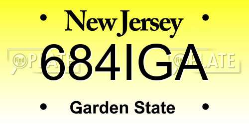 684IGA New Jersey License Plate