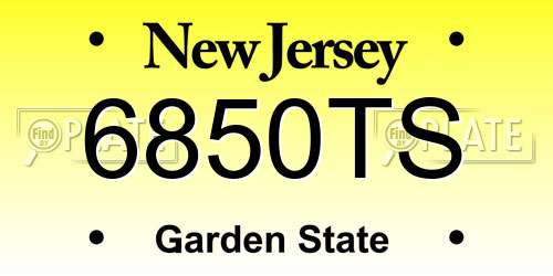 6850TS New Jersey License Plate