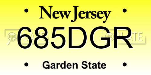 685DGR New Jersey License Plate