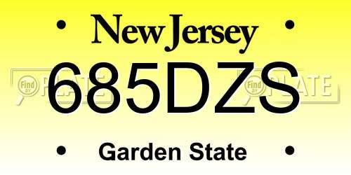 685DZS New Jersey License Plate